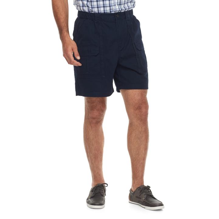 Men's Croft & Barrow&reg; Classic-fit Side Elastic Cargo Shorts, Size: 44, Blue