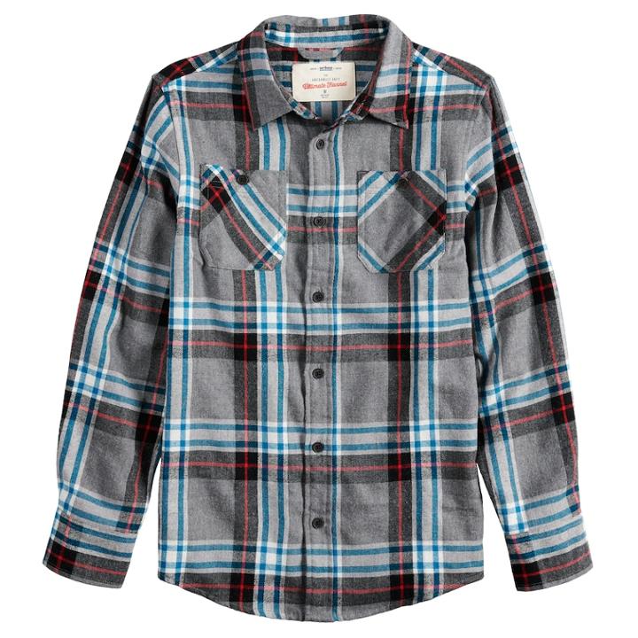 Boys 8-20 Urban Pipeline&reg; Plaid Flannel Button-down Shirt, Size: Xl, Light Grey