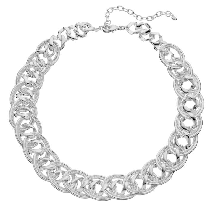 Napier Folded Oval Link Chunky Necklace, Women's, Silver