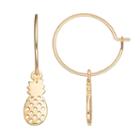 Lc Lauren Conrad Pineapple Nickel Free Hoop Earrings, Women's, Gold