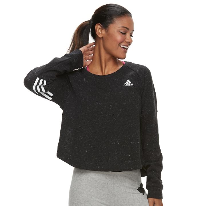 Women's Adidas Crewneck Sweatshirt, Size: Large, Black