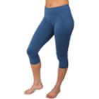 Women's Soybu Commando Yoga Capri Leggings, Size: Large, Blue