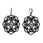 Simply Vera Vera Wang Lace Pattern Simulated Stone Drop Earrings, Women's, Black