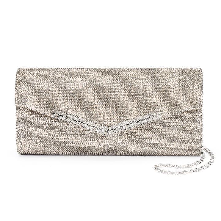 Gunne Sax By Jessica Mcclintock Ashley Glitter Clutch, Women's, Beige Oth