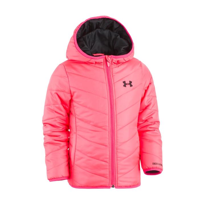 Girls 4-6x Under Armour Midweight Premier Puffer Jacket, Size: 6, Pink