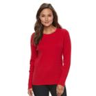 Women's Croft & Barrow&reg; Essential Cable-knit Sweater, Size: Large, Med Red