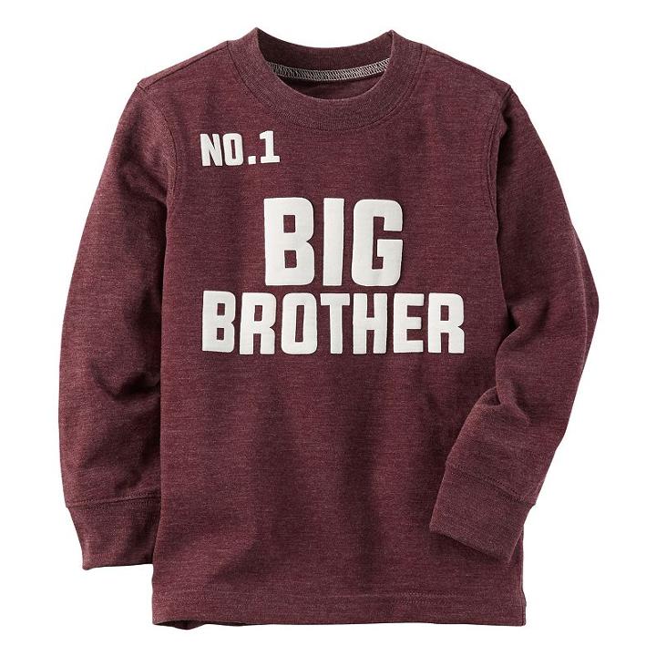 Boys 4-7 Carter's No. 1 Big Brother Tee, Size: 7, Dark Red