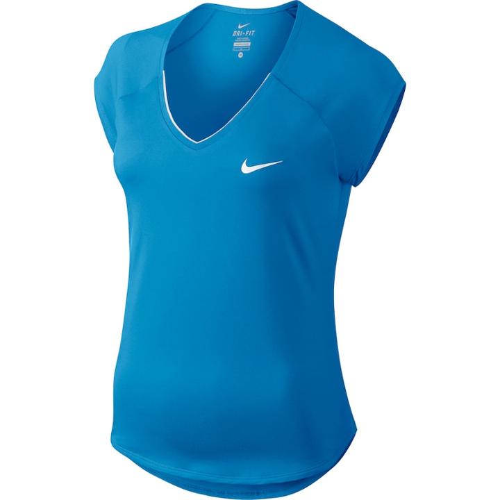 Women's Nike Pure V-neck Workout Top, Size: Medium, Brt Blue
