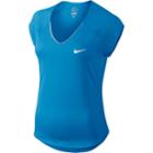 Women's Nike Pure V-neck Workout Top, Size: Medium, Brt Blue