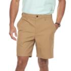 Men's Croft & Barrow&reg; Classic-fit Easy-care Stretch Flex-waist Flat-front Shorts, Size: 36, Med Brown