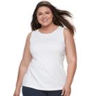 Plus Size Croft & Barrow&reg; Essential Tank, Women's, Size: 1xl, White