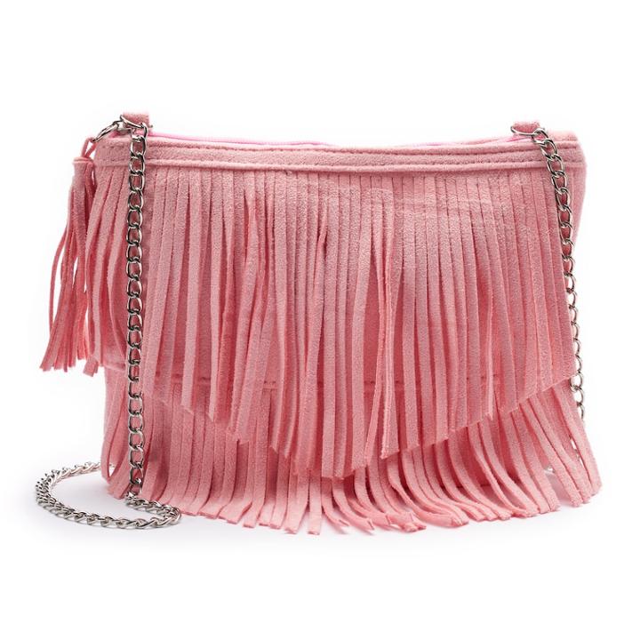 Girls 4-16 Elli By Capelli Faux-suede Fringe Crossbody Purse, Pink