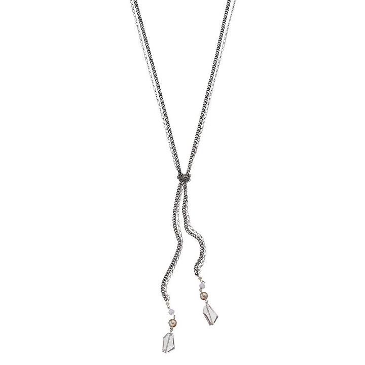Simply Vera Vera Wang Long Double Strand Knotted Necklace, Women's, Light Pink
