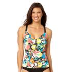Women's Cole Of California Wild Heart Floral Tankini Top, Size: Xl, Ovrfl Oth