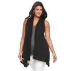 Plus Size Apt. 9 Flyaway Vest, Women's, Size: 2xl, Black