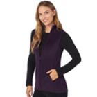 Women's Cuddl Duds Stretch Fleece Vest, Size: Medium, Med Purple
