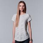 Women's Simply Vera Vera Wang Textured Zigzag Tee, Size: Xl, Light Grey
