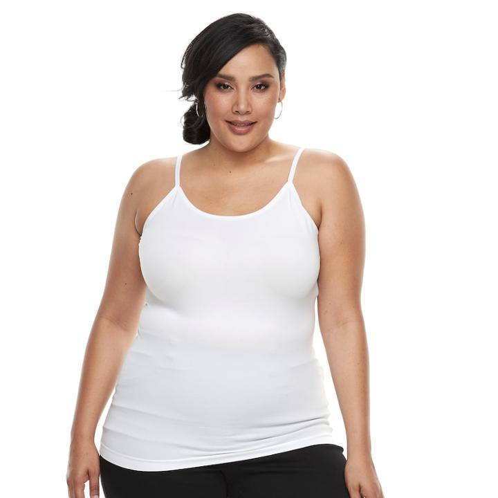 Plus Size Apt. 9 Women's Essential Seamless Camisole, Size 1xl, White, Natural