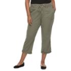 Juniors' Plus Size So&reg; Utility Cropped Pants, Teens, Size: 1xl, Med Green