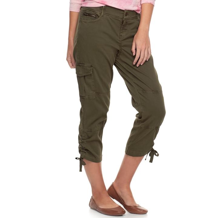 Women's Sonoma Goods For Life&trade; Drawstring Capris, Size: 12, Green