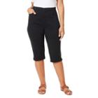 Plus Size Gloria Vanderbilt Amanda Embellished Skimmer Capris, Women's, Size: 16 W, Black