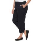Plus Size Croft & Barrow&reg; Twill Convertible Pants, Women's, Size: 22 W, Black