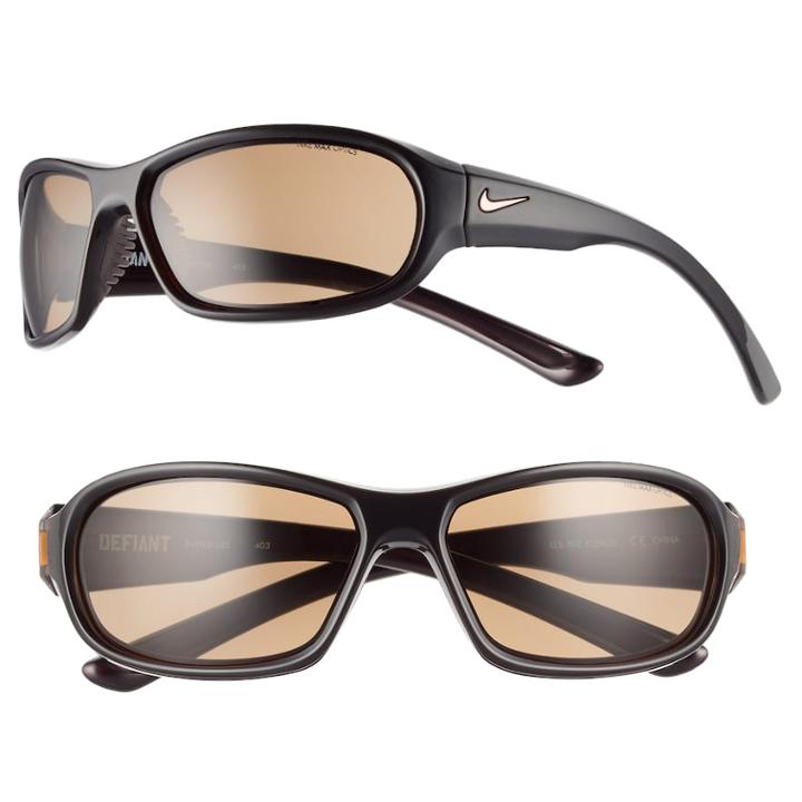 Men's Nike Defiant Rectangular Wrap Sunglasses, Red/coppr (rust/coppr)