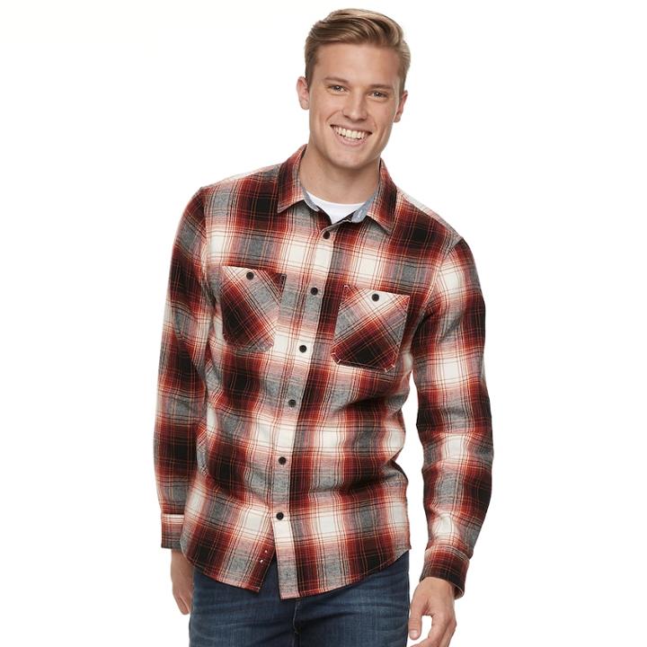 Men's Urban Pipeline® Button-down Shirt, Size: Medium, Med Orange