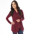 Women's Apt. 9&reg; Button Wrap Cardigan, Size: Large, Drk Purple