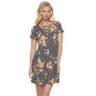 Juniors' Love Fire Criss-cross Ribbed Swing Dress, Teens, Size: Small, Oxford