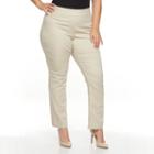 Plus Size Briggs Straight-leg Twill Pull-on Pants, Women's, Size: 3xl, Lt Brown