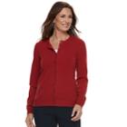 Women's Croft & Barrow&reg; Essential Extra Cozy Cardigan, Size: Xl, Dark Red