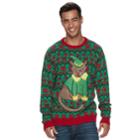 Men's Elf Cat Ugly Christmas Sweater, Size: Large, Green