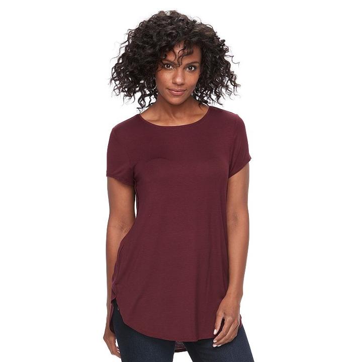 Women's Apt. 9&reg; High-low Tunic, Size: Large, Red