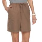 Women's Gloria Vanderbilt Lucy Sheeting Drawstring Shorts, Size: Small, Brown