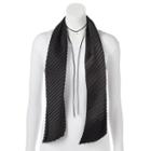 Mudd&reg; Pleated Skinny Scarf & Simulated Pearl Lariat Necklace Set, Women's, Black