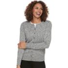 Petite Croft & Barrow&reg; Essential Cardigan Sweater, Women's, Size: Xs Petite, Dark Grey
