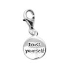 Personal Charm Sterling Silver Trust Yourself Disc Charm, Women's, Grey