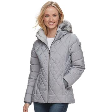 Women's Zeroxposur Gretchen Hooded Quilted Puffer Jacket, Size: Small, Med Grey