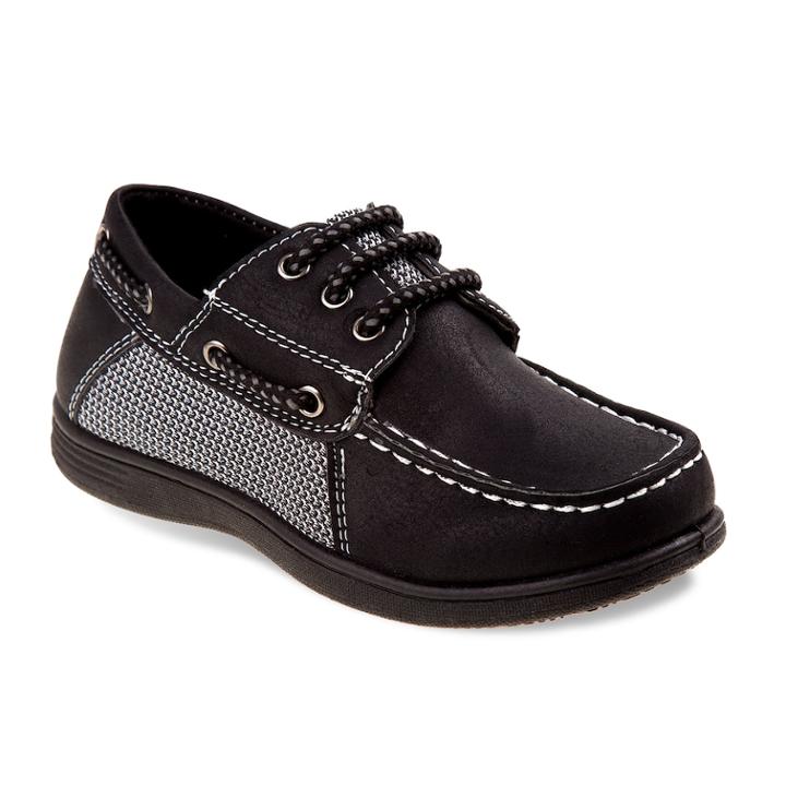Josmo Toddler Boys' Boat Shoes, Size: 10 T, Black