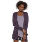 Juniors' Pink Republic Open-front Cardigan, Teens, Size: Small, Purple Oth