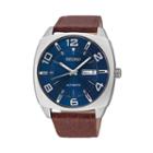 Seiko Men's Recraft Leather Automatic Watch - Snkn37, Size: Large