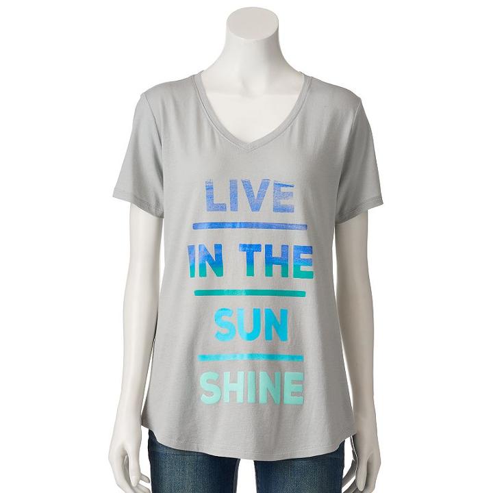 Women's Tek Gear&reg; Dry Tek V-neck Tee, Size: Xl, Med Blue