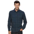 Big & Tall Apt. 9&reg; Modern-fit Plaid Brushed Flannel Button-down Shirt, Men's, Size: 4xb, Turquoise/blue (turq/aqua)