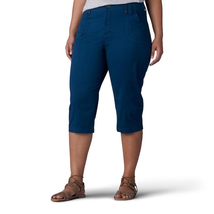 Plus Size Lee Lyric Twill Skimmer Capris, Women's, Size: 25 - Regular, Dark Blue