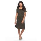 Petite Apt. 9&reg; Smocked T-shirt Dress, Women's, Size: Xl Petite, Green