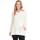 Women's Cuddl Duds Softwear Cowlneck Tunic Top, Size: Regular, Lt Beige