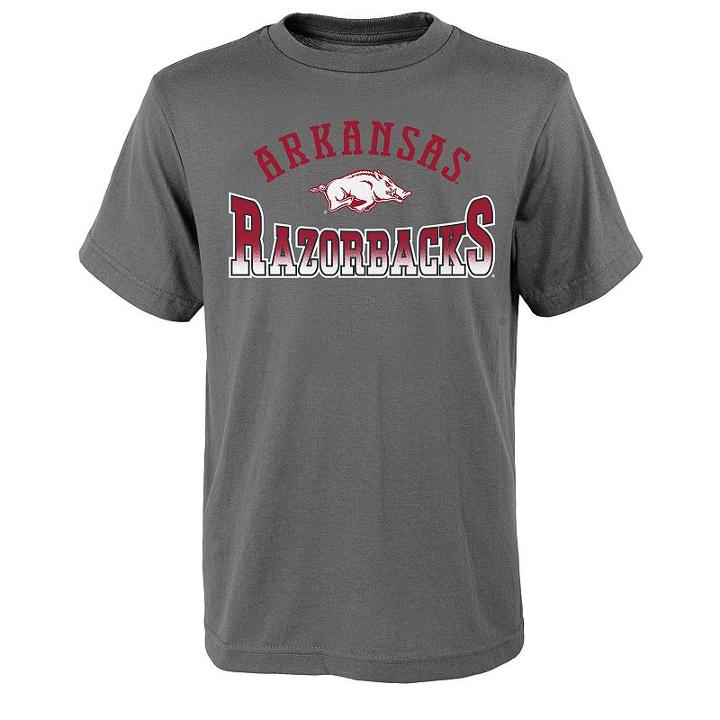 Boys 8-20 Arkansas Razorbacks Fade Tee, Boy's, Size: L(14/16), Grey (charcoal)