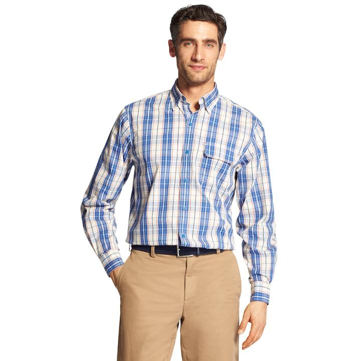 Men's Izod Coolfx Sportflex Button-down Shirt, Size: Medium, White