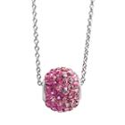 Silver Plated Crystal Ombre Spinner Ball Pendant, Women's, Pink